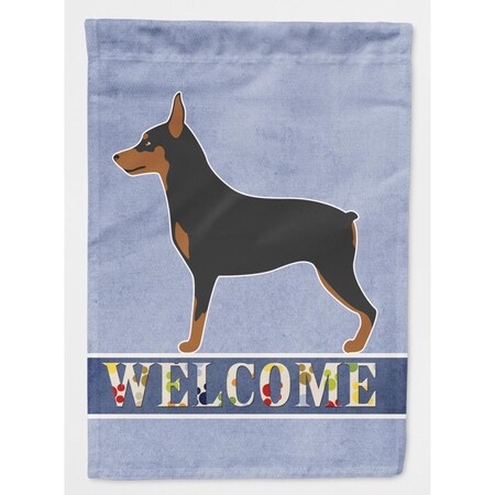 Carolines Treasures Miniature Pinscher Welcome Flag Canvas House Size BB8323CHF